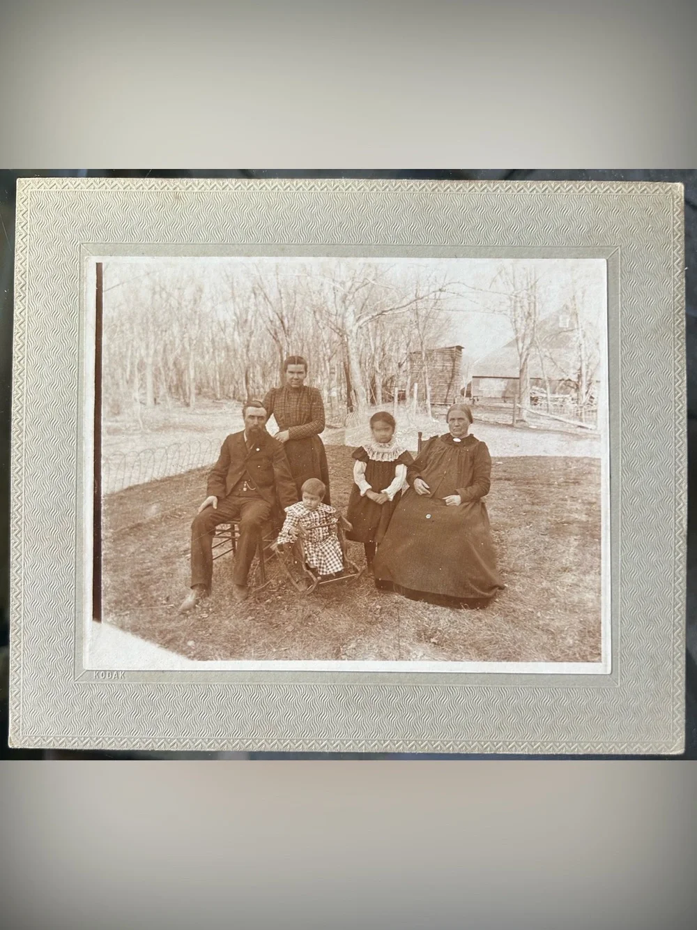 3 Antique Original Early 1900s Photos on Kodak Cardboard Family House Crowd